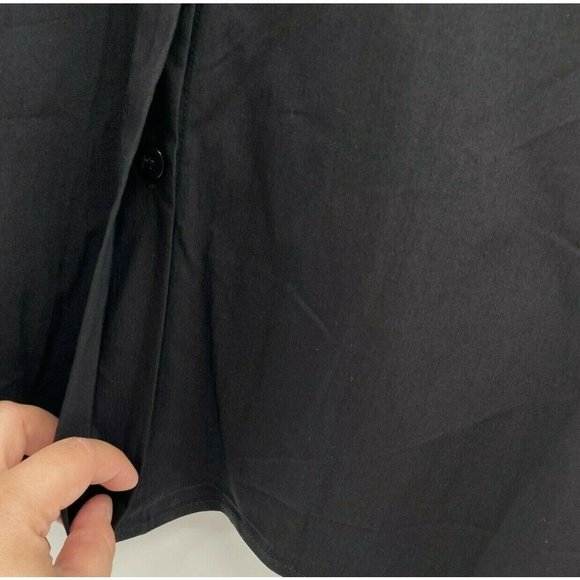 Tuckernuck Women's Black Cotton Poplin Sleeveless Charlie Shirt Dress - Picture 7 of 9